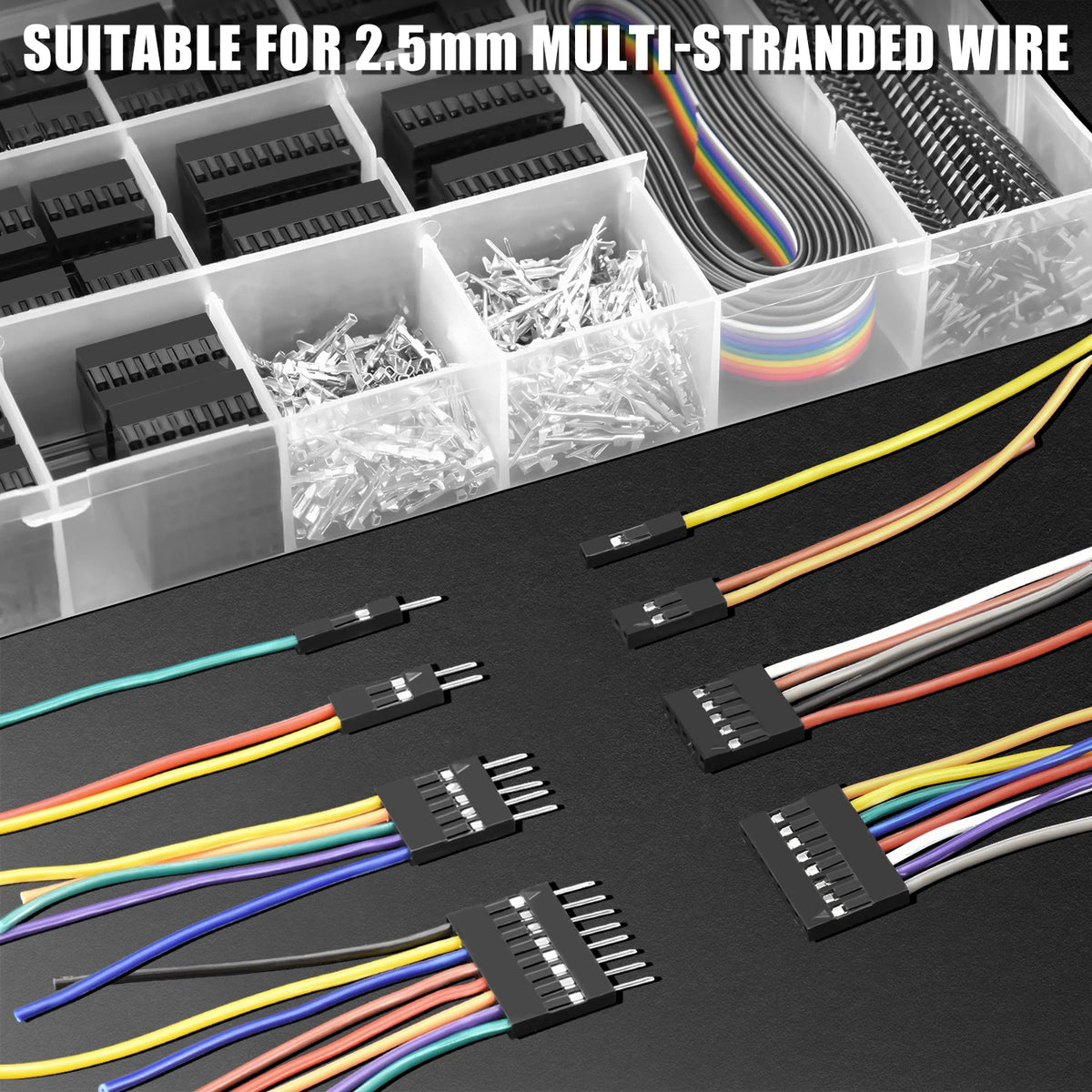 Box SN-58B 1550PCS Terminals Crimping Tool Kit 2.54mm Pitch Dupont Connectors Crimper Non-insulated Open Barrel Crimping Plier