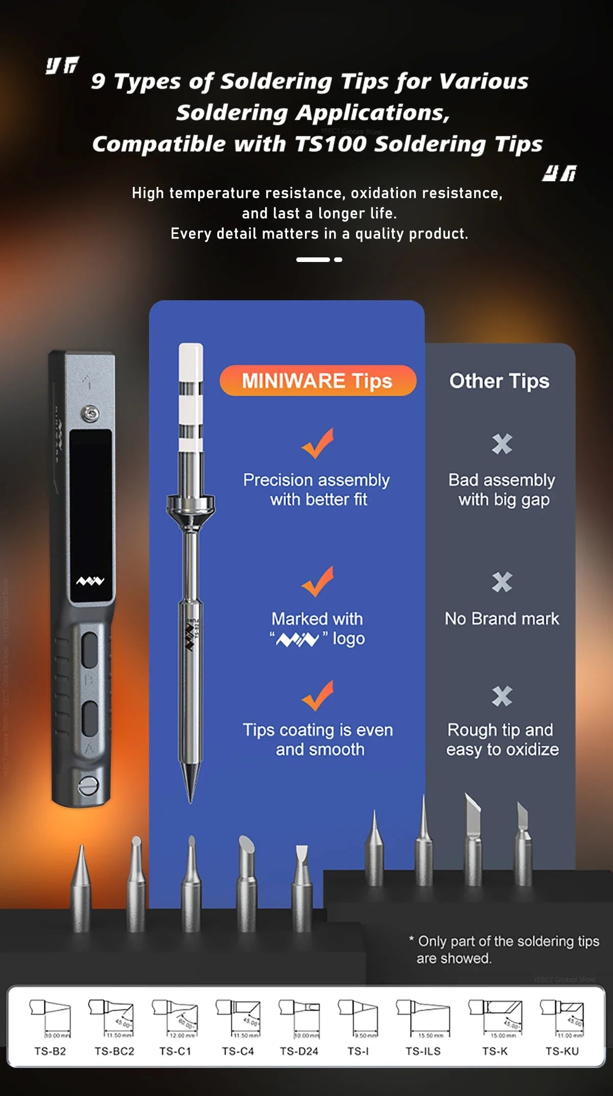 Original TS101 Soldering Iron 65W Mini Programmable Thermostat LCD Displays TS100 Soldering Iron Upgrade with PD Plug Tip Set