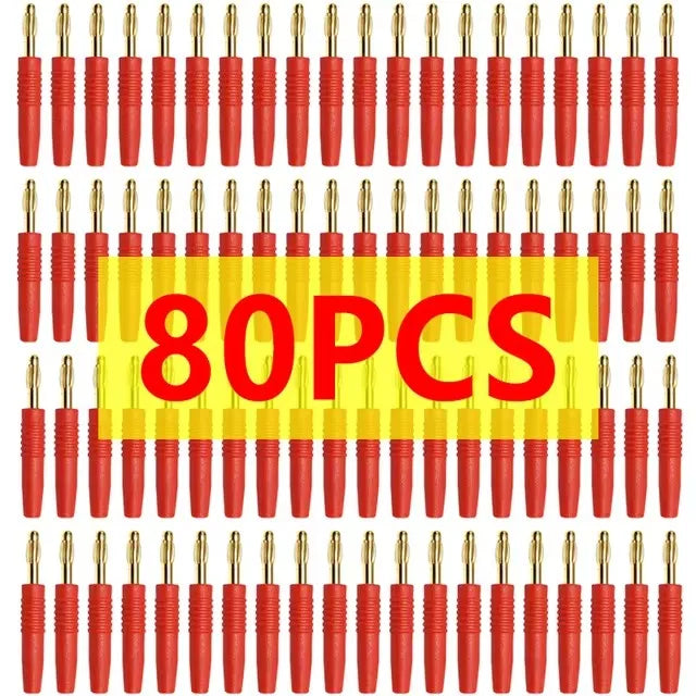 20/80/400Pcs 2mm Red Black Banana Male Plugs Banana Plug Connector Audio Speaker Wire Cable Connectors