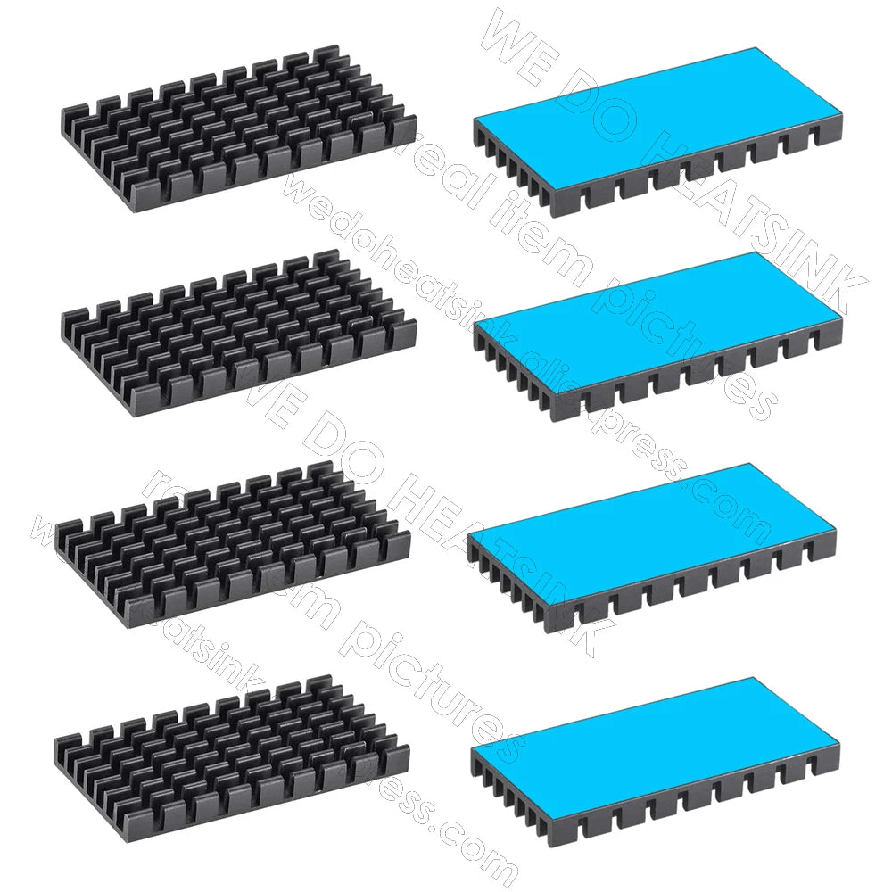 WE DO HEATSINK 50x25x5mm Without or With Thermal Pad Black Slotted Anodized Aluminum Heatsink Cooler Radiator