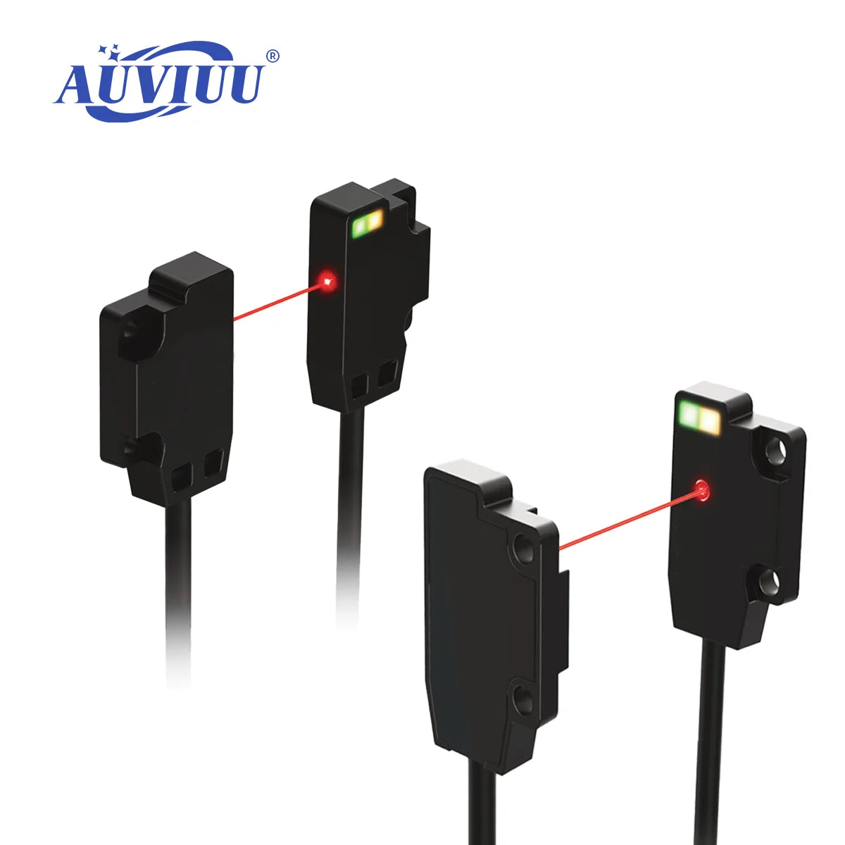 TS Ultra-thin Photoelectric Sensor 30/250/500/1000mm NPN PNP Front Through-beam Fast Response High Precision Anti‑interference