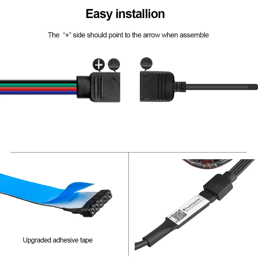 Coolo 5050 RGB LED Strip Lights IP65 Waterproof 2 x 100cm For Bike Electric Scooter Skateboard Motorcycle Taillight Safety Light