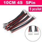 5Pcs JST-XH Balance Charger Cable 1S 2S 3S 4S 5S 6S 7S 8S 22AWG Silicone Wire 10cm Female Plug Extension Cord RC Lipo IMAX B6