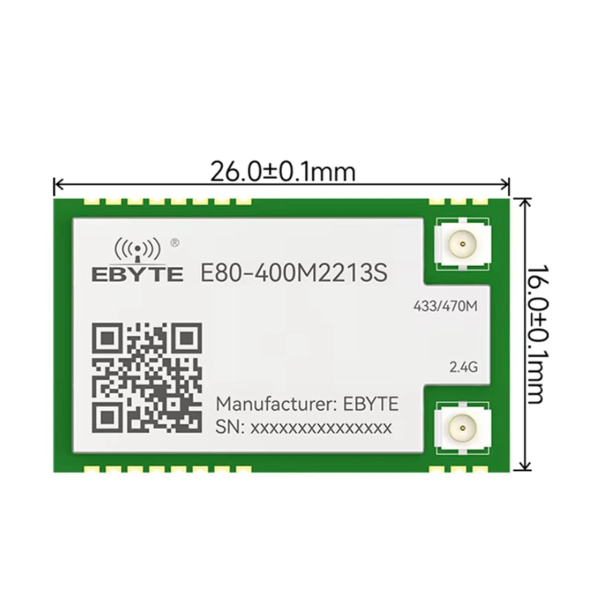 2X EBYTE LR1121 Lora Spread Spectrum Module Dual-Band 433Mhz 2.4G SMD TCXO E80-400M2213S SPI RF Module