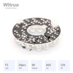 Witrue IR LED Board 24 Grain 850nm 90 Degree Diameter 44MM CCTV Accessoriesfor Surveillance Security Cameras