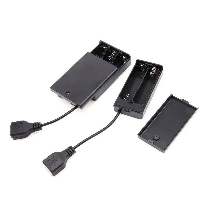 2X 3X 4X 6X 8X AA USB Battery Case With Power Switch With USB Socket AA Battery Box for 5V LED Strip Lights Mini Power Supply