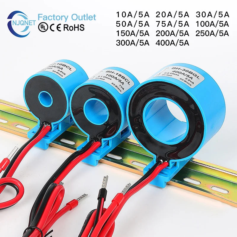 Current Transformer Sensor 05 Class BH-18BCL 50/5 100/5 150/5 High Precision Din Rail Current Transformer for Current Metering