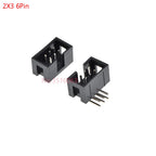 5/10Pcs Right Angle 6/10/20/26/34/40 Pin 2.54mm Pitch Male Socket Idc Box Header Pcb Connector Double Row 10p/20p/40p Dc3 Header