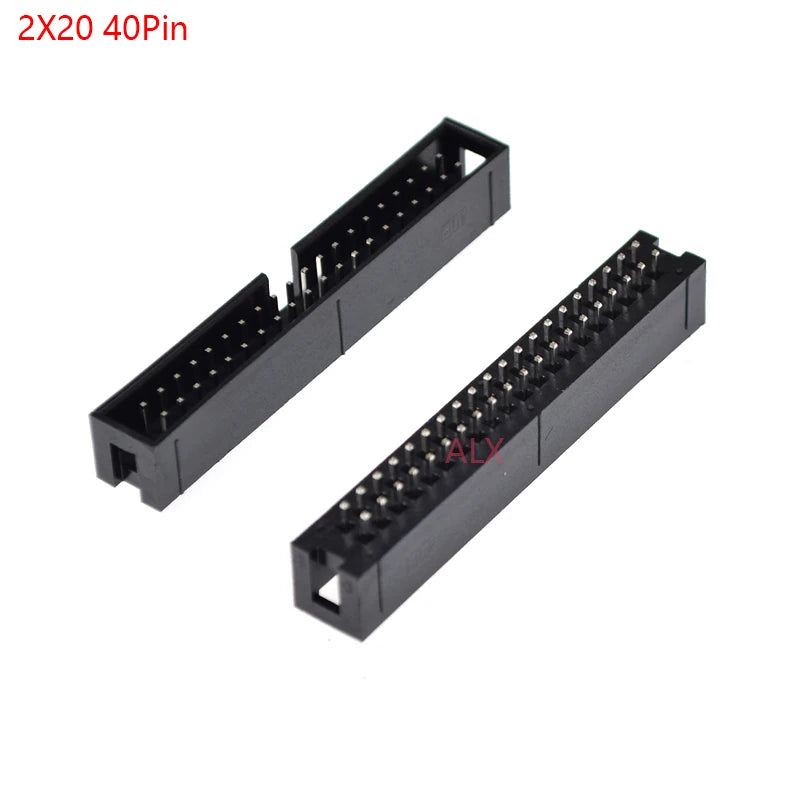 5/10pcs Dip 6/10/20/26/34/40 Pin 2.54mm Pitch Male Socket Straight Idc Box Headers Pcb Connector Double Row 10p/20p/40p/50p Dc3
