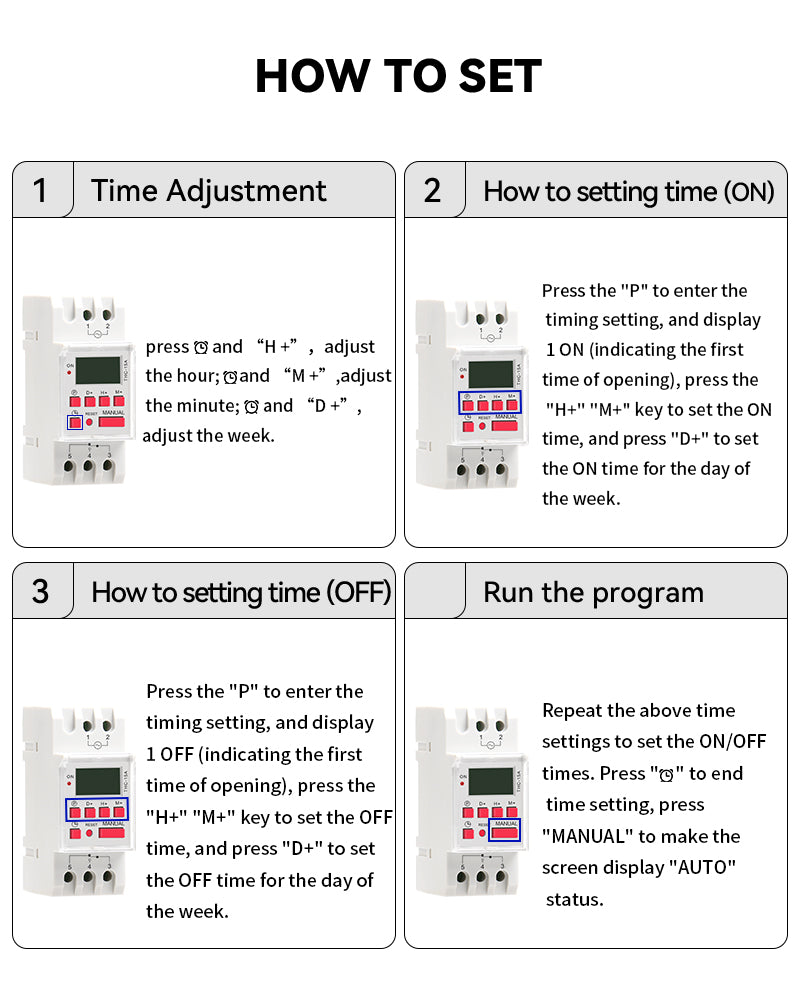 GEYA THC-15 Digital Timer Switch Weekly Programmable Timers 16A 20A 30A ACDC12V 24V 110V 220V 240V Timers