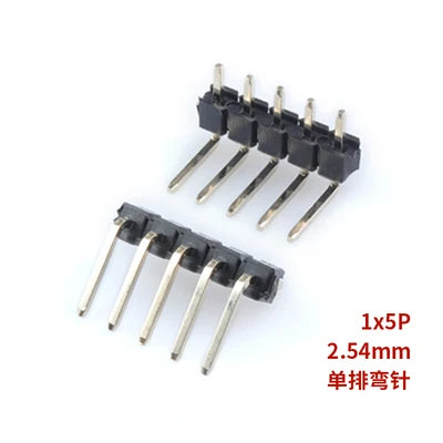 10pcs 2.54 mm Pitch 1x 40 Pin Right Angle Single Row Pin Header Male 90 Degrees Needle Connector 3P/4P/6P/8P/10P/15P/40P 1*40