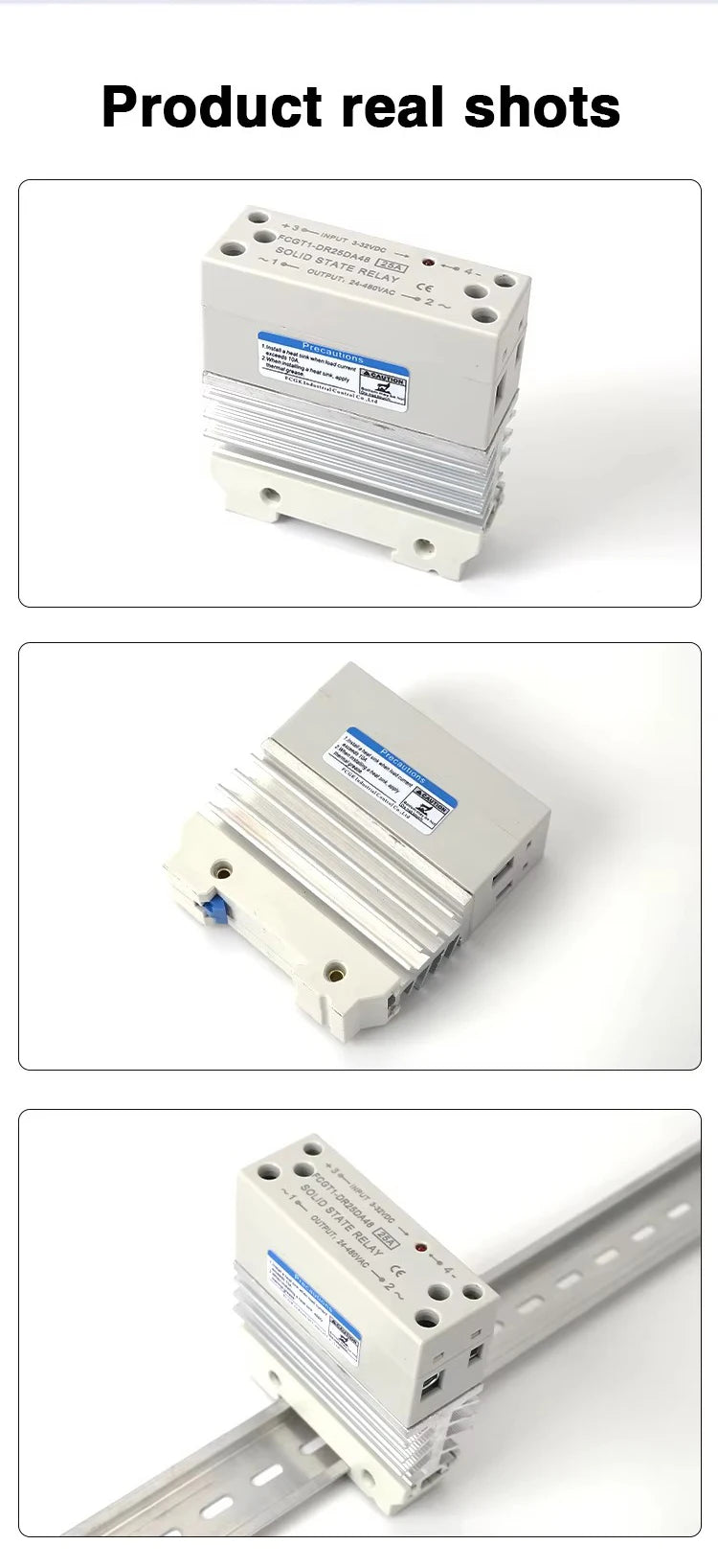 10A 25A 40A 60A 80A 100A Single Phase Slim SSR Solid State Relay With Heat Sink Industrial Relay DIN Rail Mount