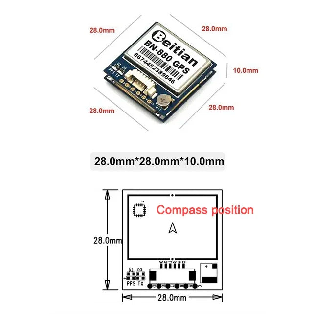 Beitian BN-180 BN-280 BN-880 BN-220 GPS module GLONASS Antenna Module TTL Level + 1 Serial Port Module USB to TTL Flight Control