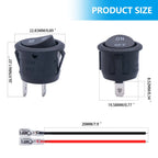 ON Off Round Rocker Switches SPST 20mm Mini 12 Volt DC Mini Circle Toggle Switch 12V for Car Automotive RV 2 Pin