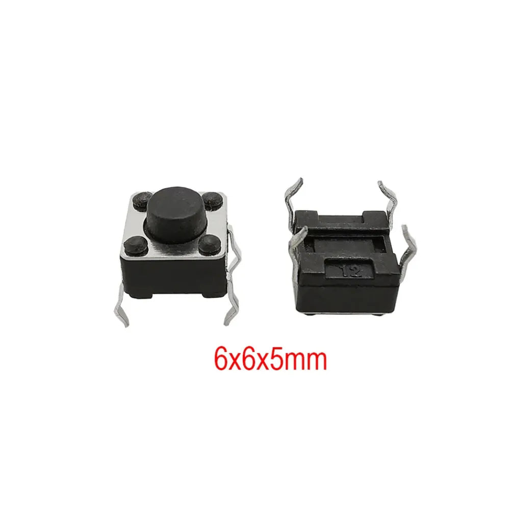 50PCS 4Pin DIP Self-reset SMD Switch 6*6*4.3/5/6/7/8/9/10/11/12/13MM 6x6mm PCB Panel Momentary Tactile Tact Mini Push Button