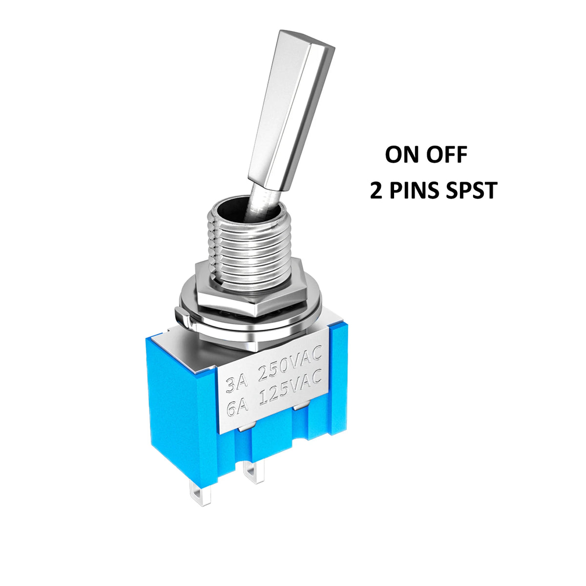 10PCS Mini Toggle Switch 3 Position 2 Position ON OFF ON DPDT SPST DPST 6A 125VAC 3A 250VAC Latching Flat Handle for Car Truck