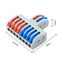 STONEGO Wire Fast Connector 2 In 4/6/8 Out Wire Splitter Terminal Compact Wiring Cable Connector