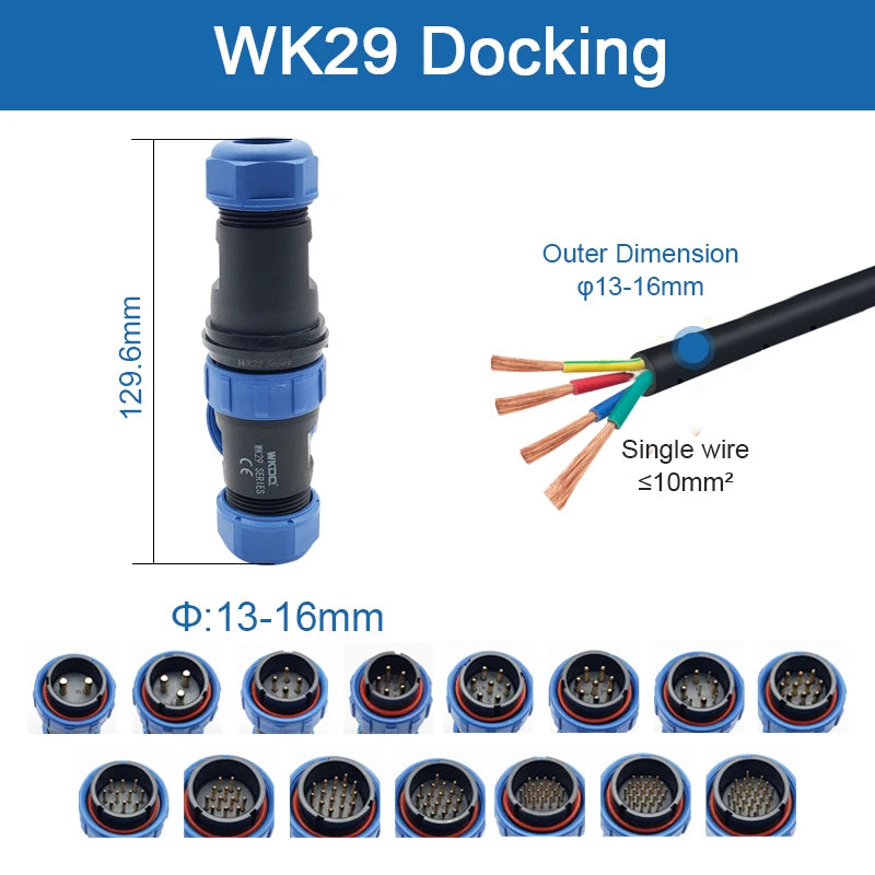 Waterproof Connector SP11 IP68 Soldering Male Plug & Female Socket Rear-nut Docking Panel Mount 2/3/4/5 Pin Aviation SP Connect