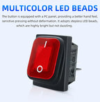 SAJOO Waterproof Rocker Switch KCD4 4Pin/6Pin DPDT With LED Lights Vehicle Boat Power Switch ON OFF 12V 24V 220V Size 22*30mm