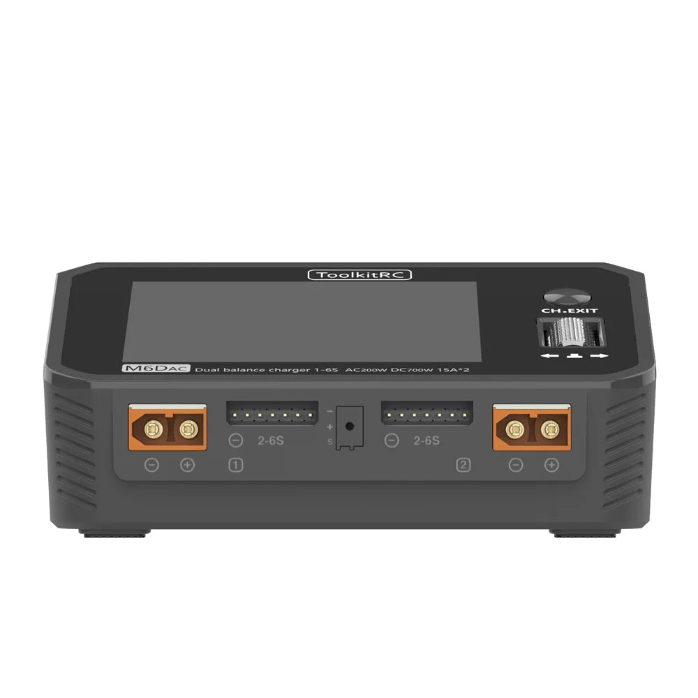 ToolkitRC M6DAC Dual Channel Smart Lipo Battery Charger Discharger AC 200W DC 350WX2 15A for 1-6S LiHV PD 65W