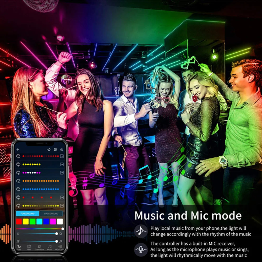 WS2812B LED Strip Bluetooth Music USB Controller Kit Individually Addressable Smart RGB LED Tape 30/60/74/96/144Leds/m DC5V