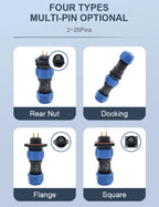 Waterproof Connector SP11 IP68 Soldering Male Plug & Female Socket Rear-nut Docking Panel Mount 2/3/4/5 Pin Aviation SP Connect