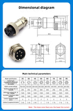 Aviation Plug Socket Connector GX12 16 20-2/3/4/5/6/8/10/12 Core Cable Aviation Plug Connector