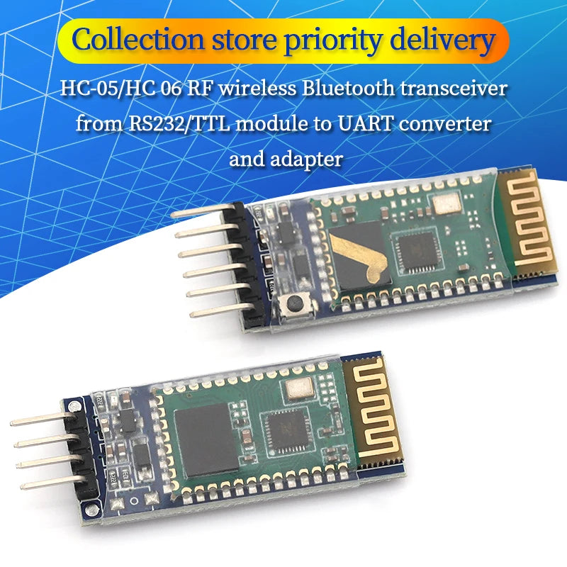 HC-05 HC-06 Master-Slave 6Pin/4Pin Anti-reverse,Integrated Bluetooth Serial Pass-Through Module,Wireless Serial For Arduino