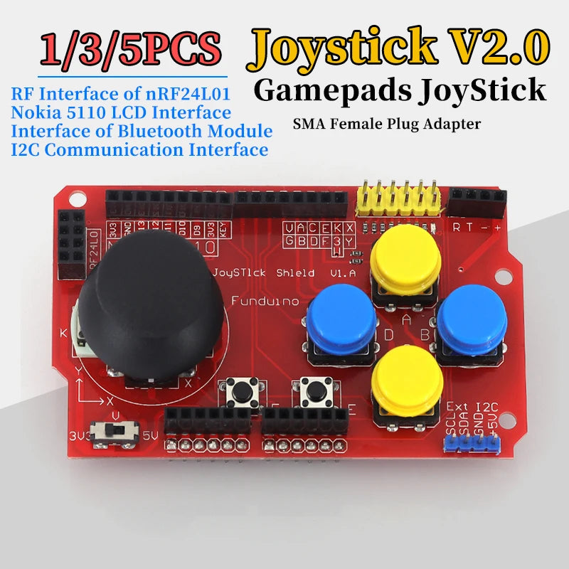 Gamepad Joystick Keypad Shield PS2 for Arduino nRF24L01 Nk 5110 LCD I2C Interface - Gaming Controller Add-Onmodule