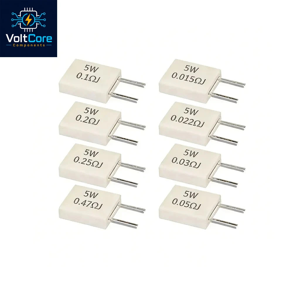 10PCS BPR56 5W Non-inductive Ceramic Cement Resistance 0.01R 0.015 0.022 0.025 0.02 0.033 0.047 0.05 0.1 0.15 0.2 0.25 0.5 1 Ohm