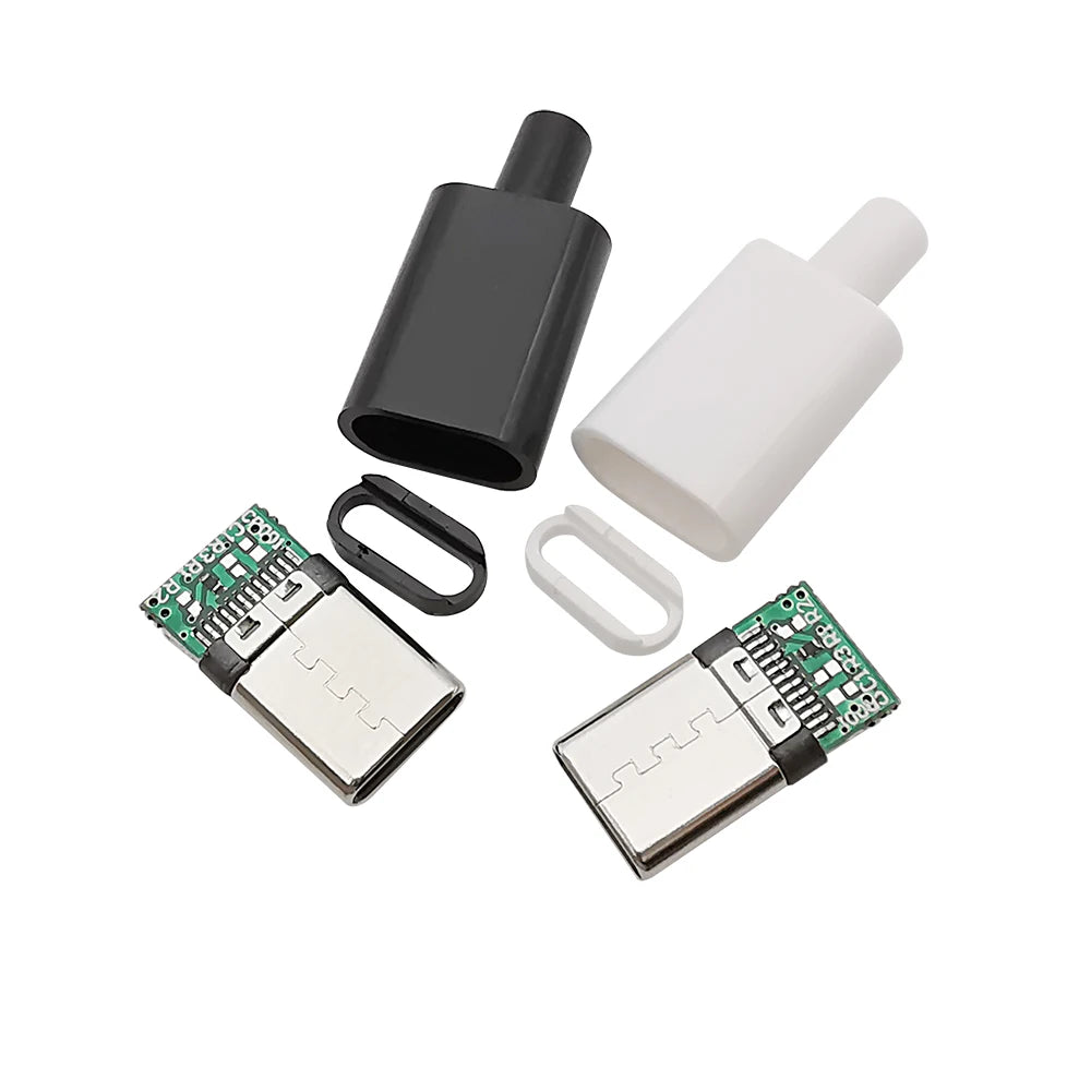 10Pcs Type-C USB 3.1 24 Pin Male Plug Welding Type Connector Jack Tail Terminals Type C Data Cable Interface Accessories Repair