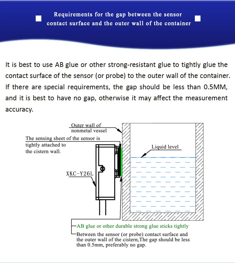 XKC-Y26L 3.3V Low Power Consumption Non-contact Water Level Sensor,Arduino MCU Compatible Liquid Sensor Level Switch