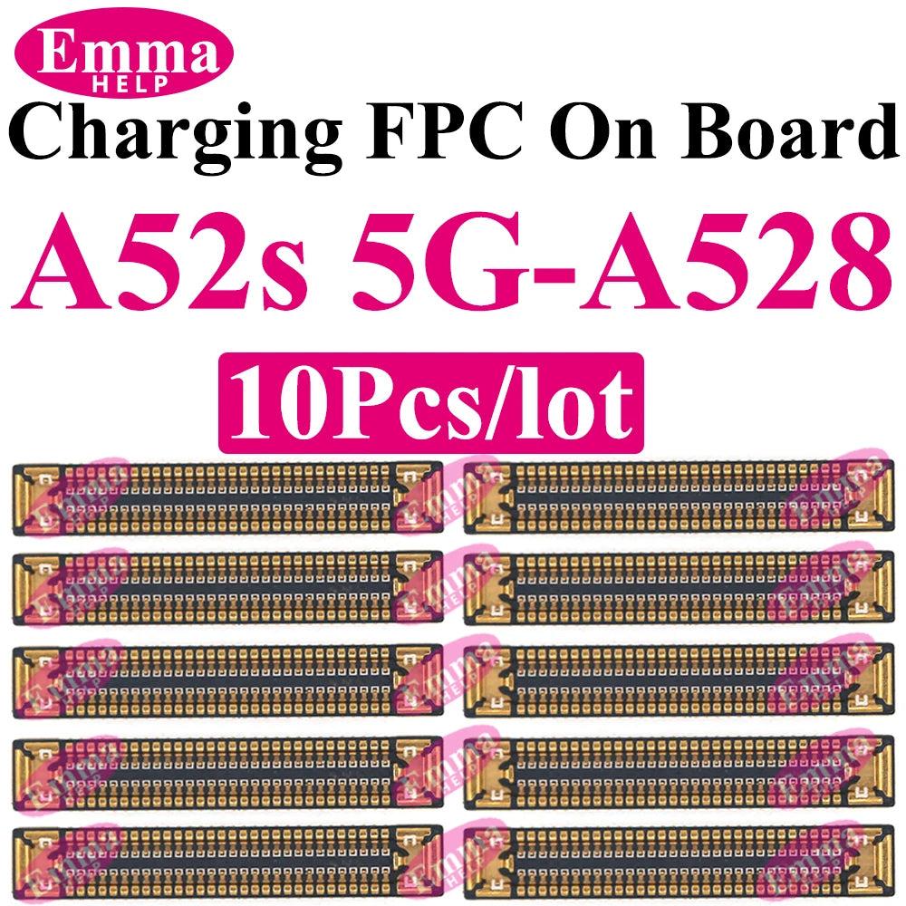 10pcs Original Charging Port FPC Connector For Samsung A04 A05 A14 A15 A24 A25 A34 A35 A52 A53 A54 A55 Mainboard Flex Clip