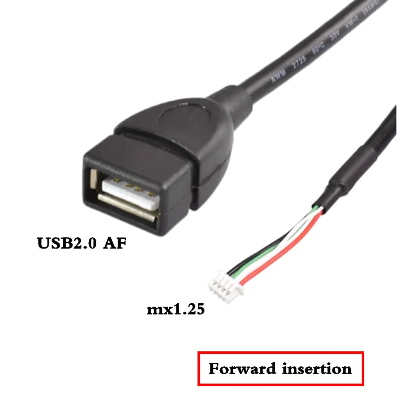 USB 2.0 to PH2.0/XH2.54/mx1.25 Data Cable, 4-Pin PH2.0 Pin to USB 2.0 Connection Cable, Small Motherboard USB Pin