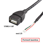 USB 2.0 to PH2.0/XH2.54/mx1.25 Data Cable, 4-Pin PH2.0 Pin to USB 2.0 Connection Cable, Small Motherboard USB Pin