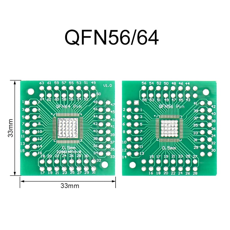 1Pce Pinboard QFN16/LGA16 QFN20 QFN44/48 QFN32/QFP32/QFN40 QFP32-64 QFN56/64 QFP32-100 LQFP128/144 Adapter Socket Adapte Plate