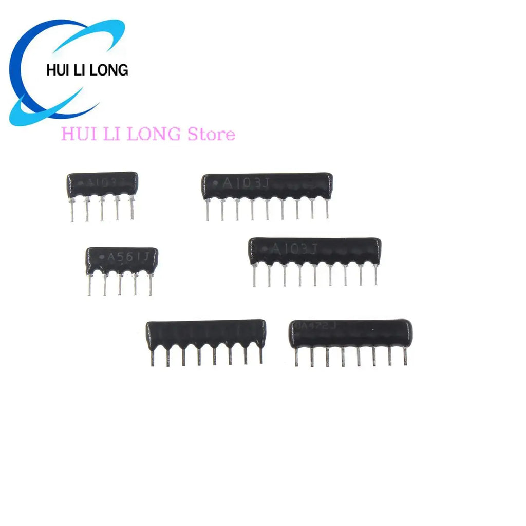 20pcs Resistor Network A05 A06 A07 A08 A10 A09-103G 10K 100K 1K 4K7 470R 330R 220R 100R Ohm DIP 9pin 10pin 7pin 5pin