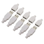 10Pcs White 4 Pin USB Type A Male Female Soldering Plug Socket Connector With Plastic Cover Type-A DIY Kits