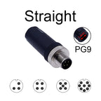 1Pc M12 Sensor Connector Waterproof Straight Angle Male Female Screw Threaded Plug Coupling 3 4 5 8 Pin