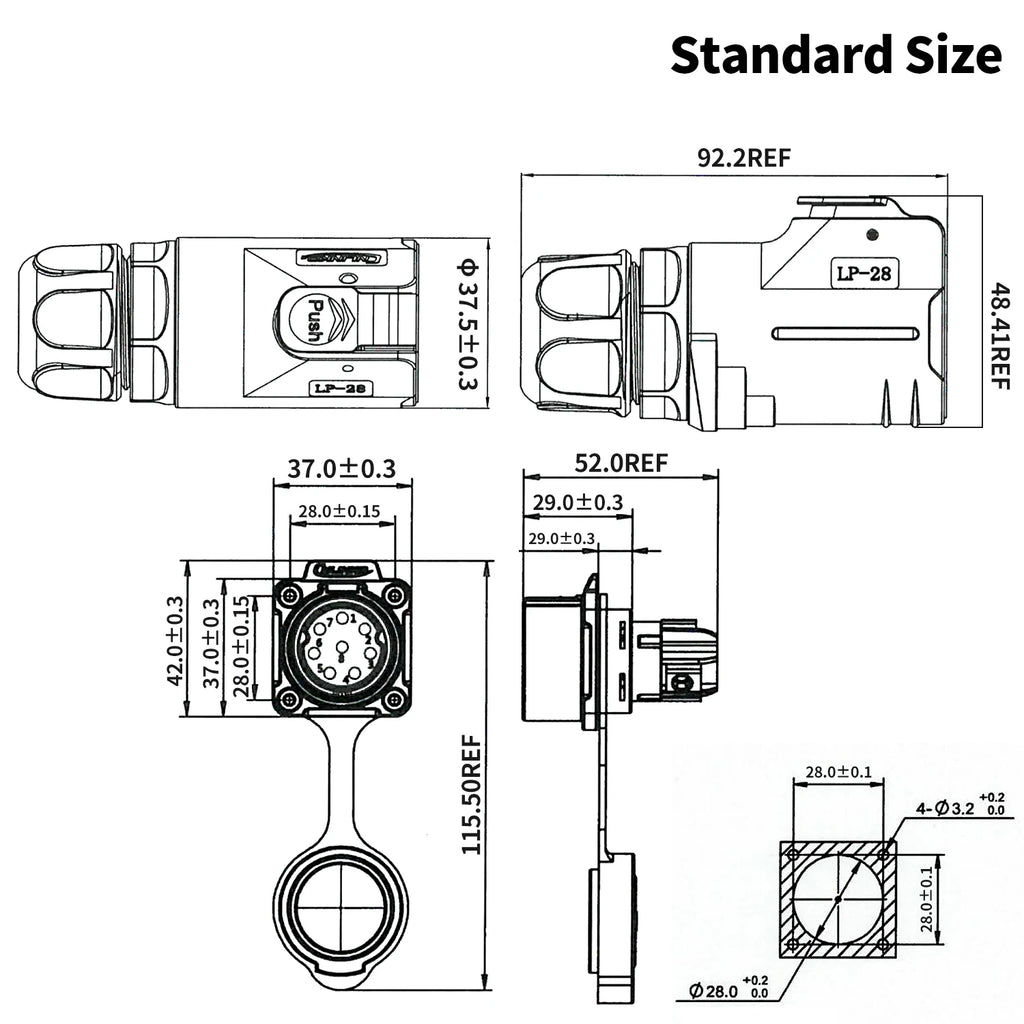 CNLINKO M28 8Pin Circular Aviation Connector Waterproof 15A 300V Solder Type Quick Snap Lock for Industrial Control Systems