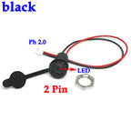 USB-C 30V 5A High Current Charging Socket with LED Lights PH2.54 Nut Snap Lock Plate USB TYPE-C Waterproof Female Connector JacK