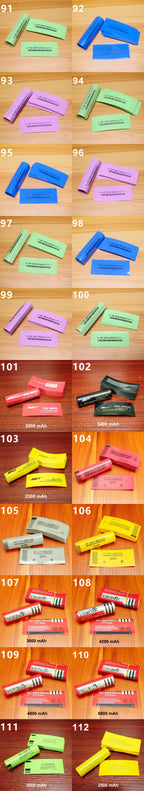 100pcs/lot Shrinkage packaging skin for lithium battery 18650 battery PVC heat shrinkable film insulating sleeve packaging skin
