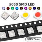 20pcs/lot SMD LED Diodes5050 Diode SMD LED Diodo Kit Green RED WARM White ICE Blue Yellow Pink Purple-UV Orange rgb