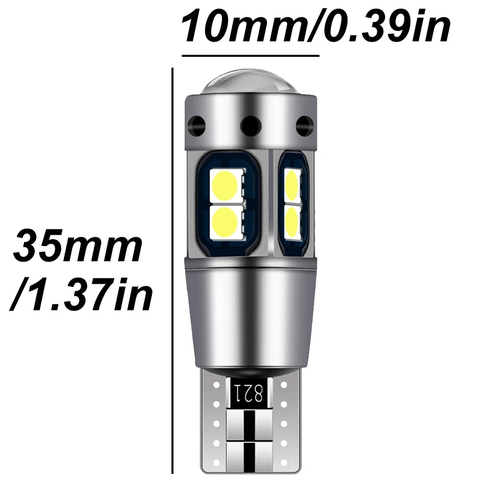 4Pcs W5W T10 LED Canbus Light Bulbs White Ice blue for Car Interior Dome Light Trunk Lamp Parking Lights Error Free 12V