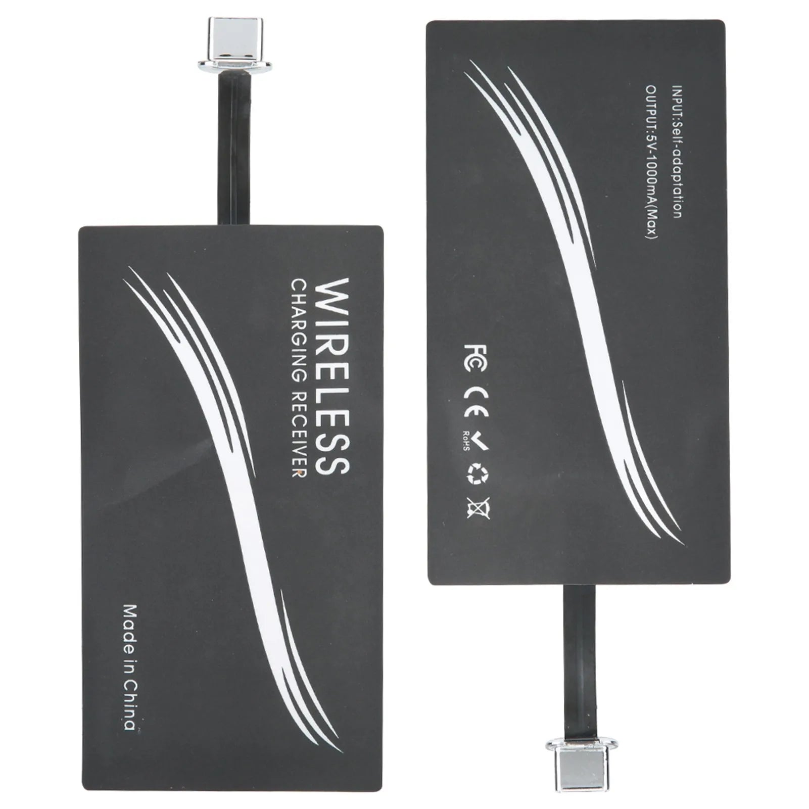 2PCS Universal Type‑C Wireless Charger Adapter Mobile Phone Sticker Charging Receiver