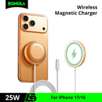 Bonola Magentic Wirelesss Charger for iPhone 17 Pro Max/17Pro 25W Fast Wireless Charging Portable Magnetic Charger for AirPods
