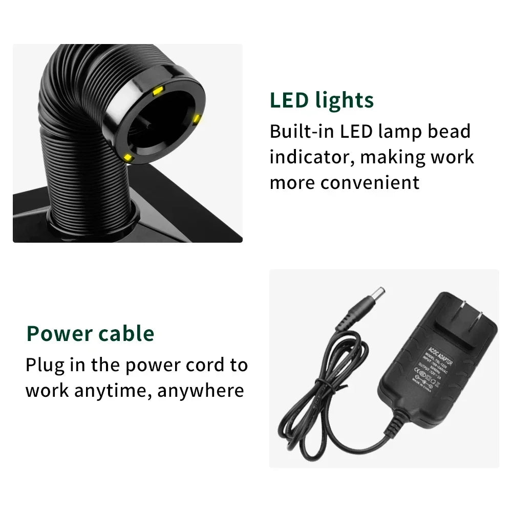 LUXIANZI 60w Soldering Smoke Absorber ESD Fume Extractor LED Light Activated Carbon Filter Sponge Solder Smoking Instrument 220v