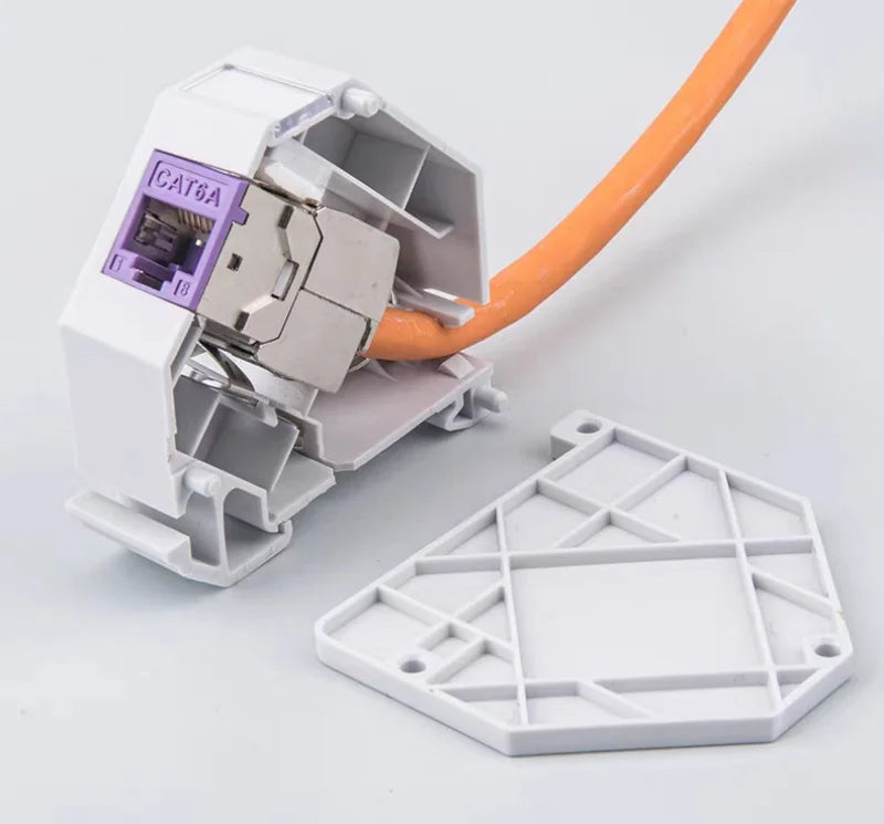 Housing Din-Rail Mounting RJ45 Keystone Jack Holder For Module Labeling Field Earth Spring IP20 Dust-Proof Laptop Box