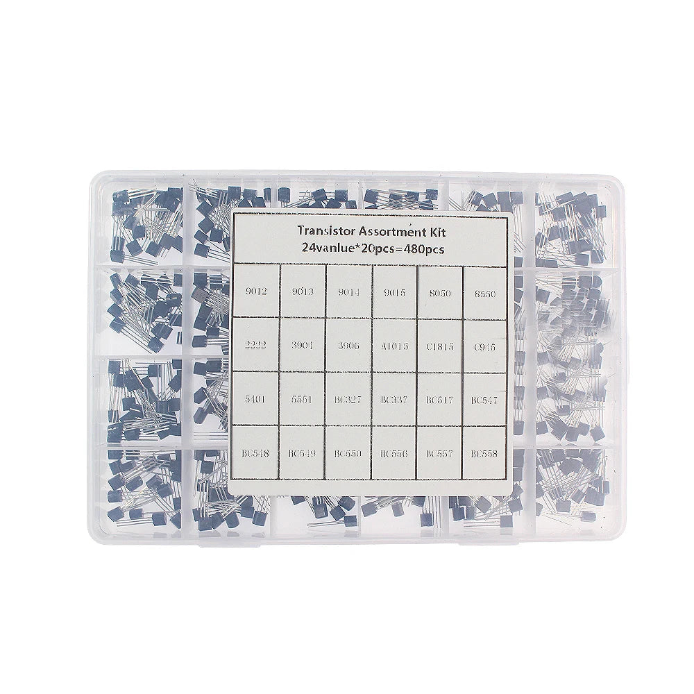 200-840PCS TO-92 Transistor Kit BC547 BC327 BC337 2N2222 3904 3906 C945 PNP/NPN Transistors with Box