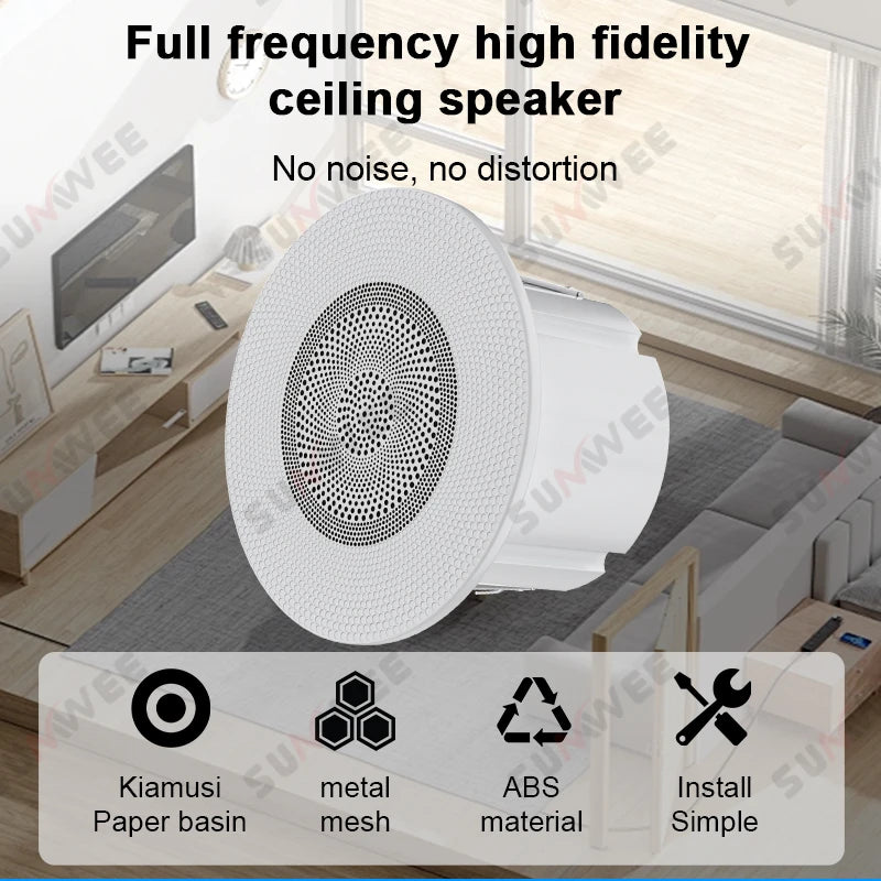 3 Inch Passive Ceiling Speakers 8 Ohm Home Theater Background Music Stereo Sound Embedded Audio System For Kitchen Living Room